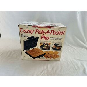 Dazey Pick-A-Pocket Plus Snack Maker/Waffle Baker/Grill, New, Open Box